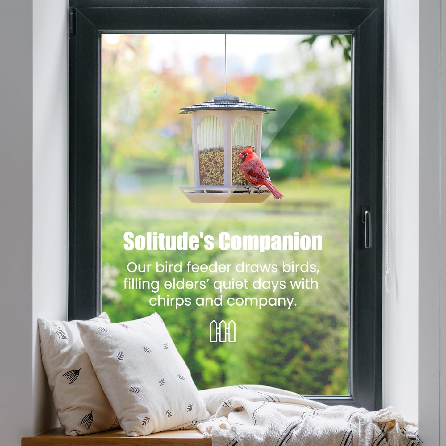 Hanging Bird Feeder for Outdoors, Wild Bird Feeders for Outside, Fits for Cardinals, Unique Bird Watching Gift, Standard White, Large Size(1Pcs)