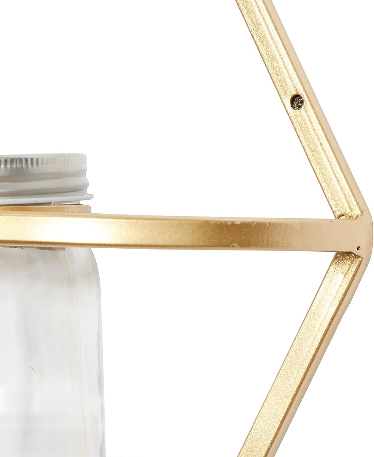CosmoLiving by Cosmopolitan Metal Geometric Wall Planter Hanging Planter with Glass Holder, Set of 3 Plant Hanger 8"W, 17"H, Gold
