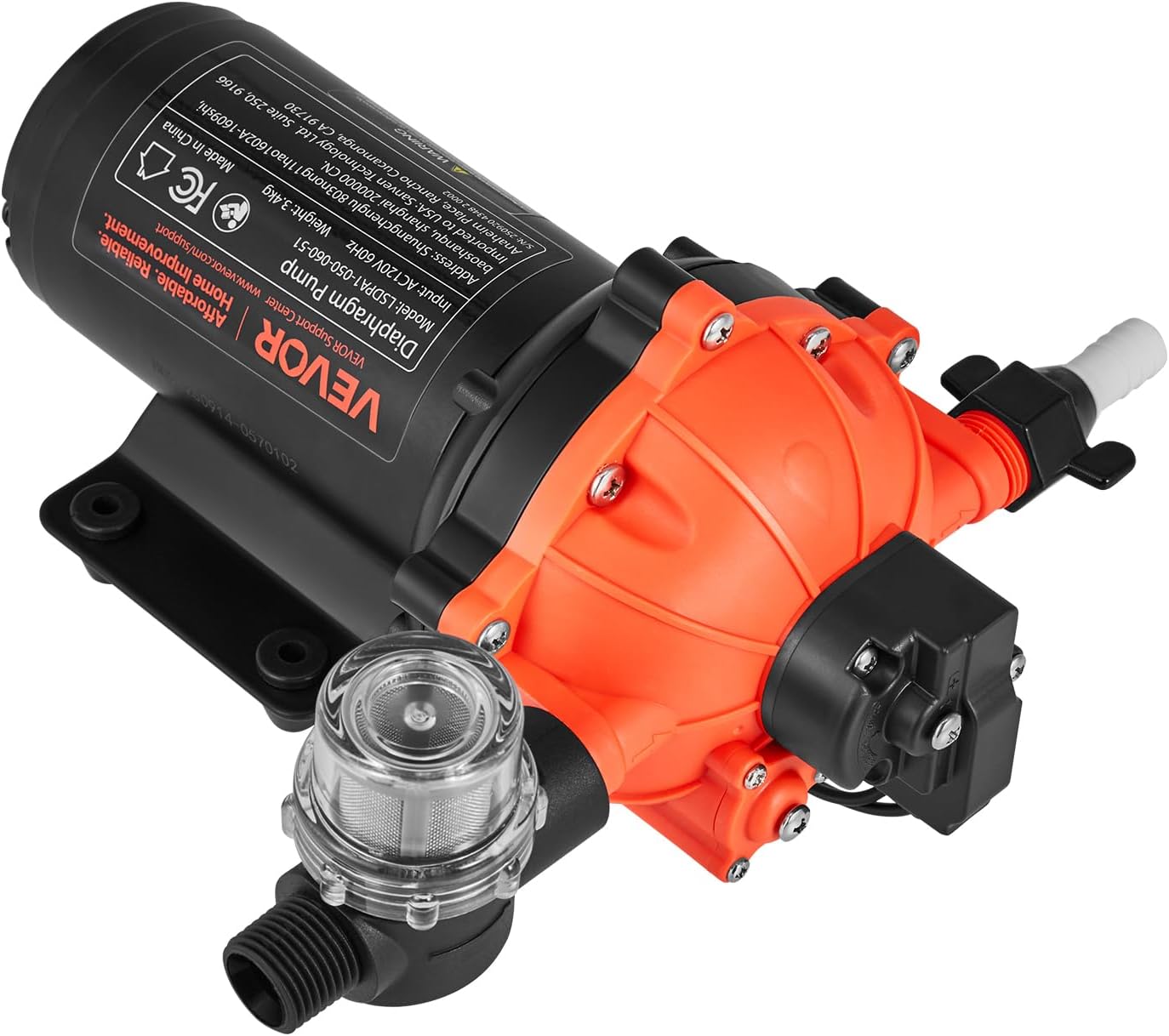 VEVOR Water Pressure Pump, 110V AC 5 GPM, 5-Chamber On Demand Electric