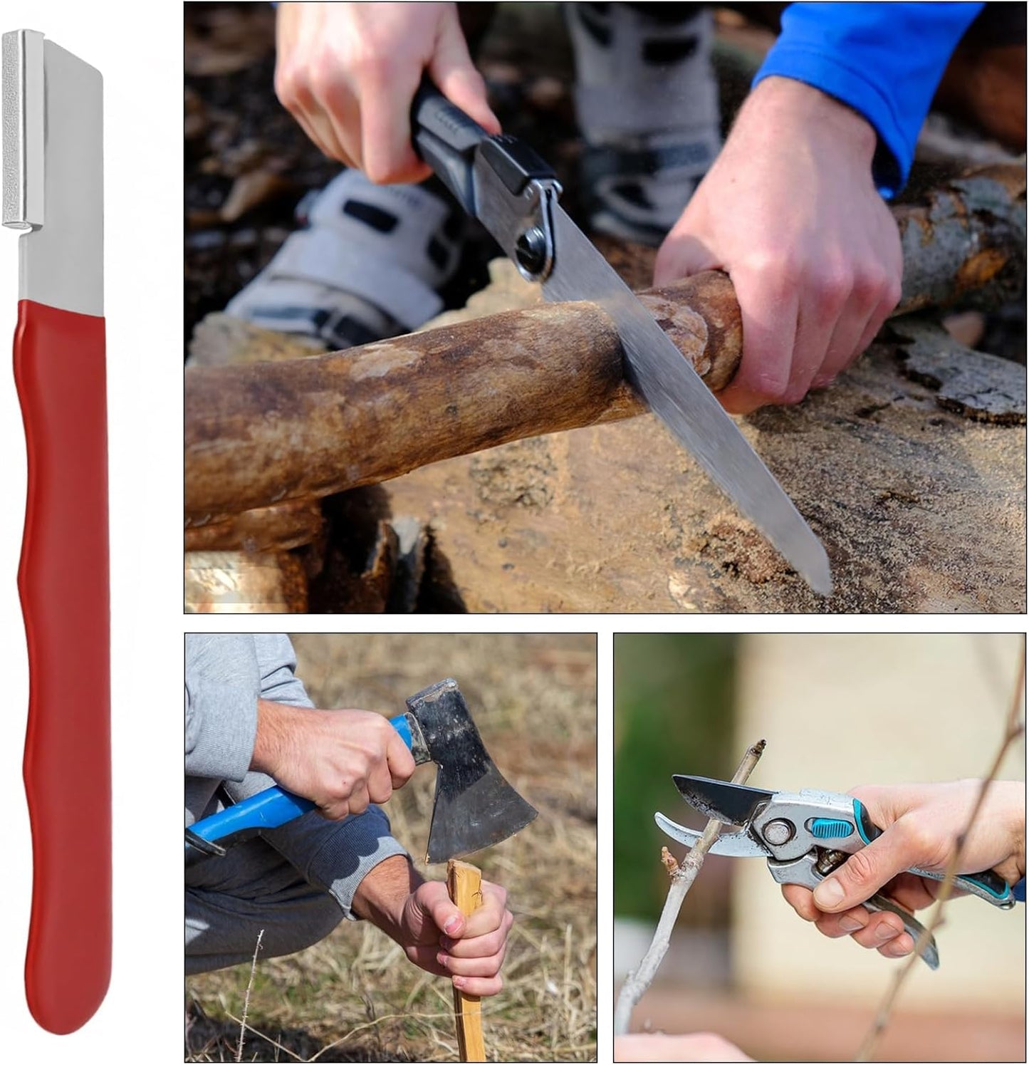 4 Pcs Garden Tool Sharpener Mini Portable Pocket Blade Sharpener Pruning Shears Blade Sharpener Steel Multipurpose Garden Knife Sharpener for Gardening Pruner