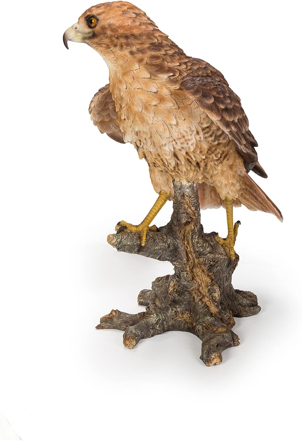 Hi-Line Gift Ltd Wild Hawk Standing on Branch Garden Statue