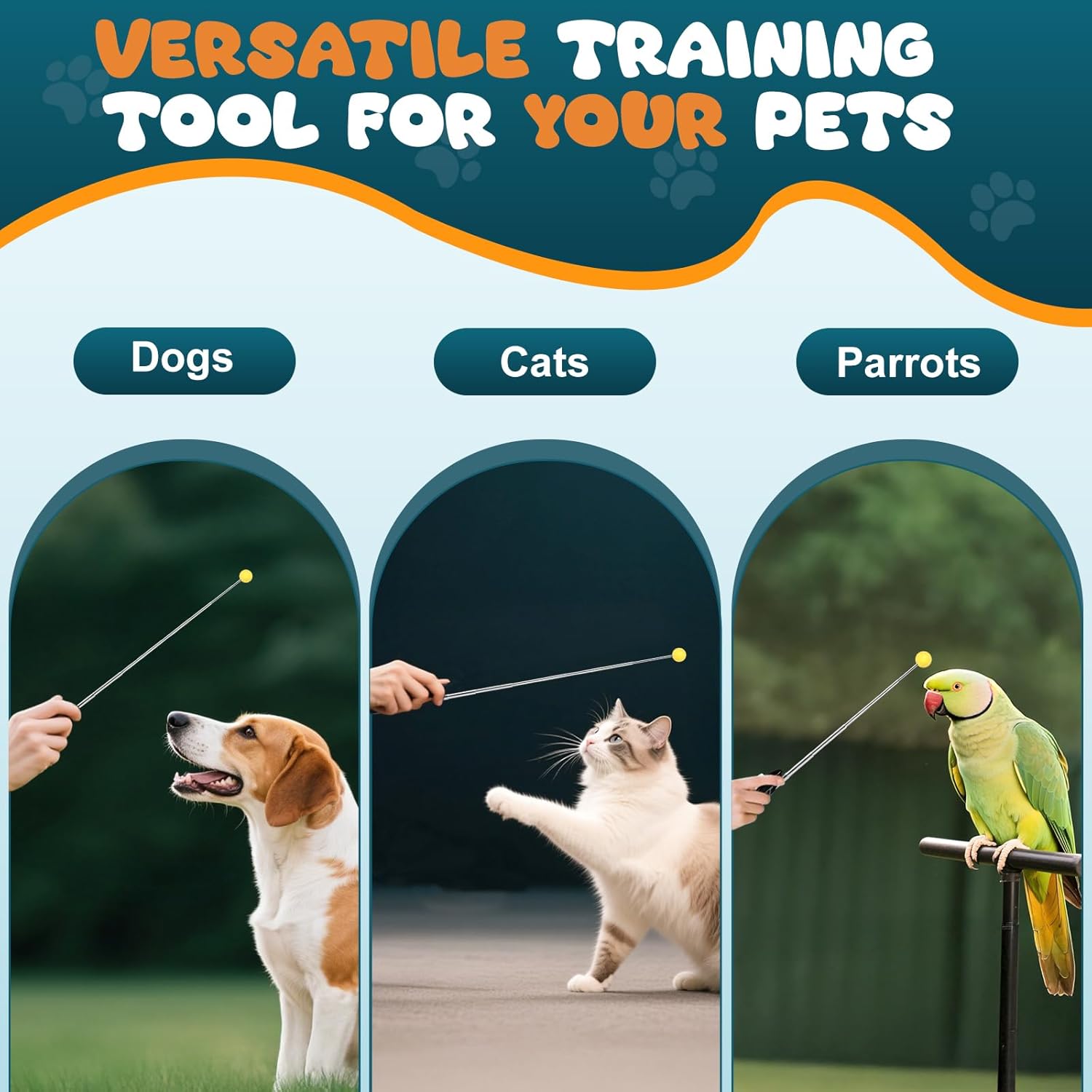 Dog Training Clicker with Target Stick – Portable & Retractable Traine