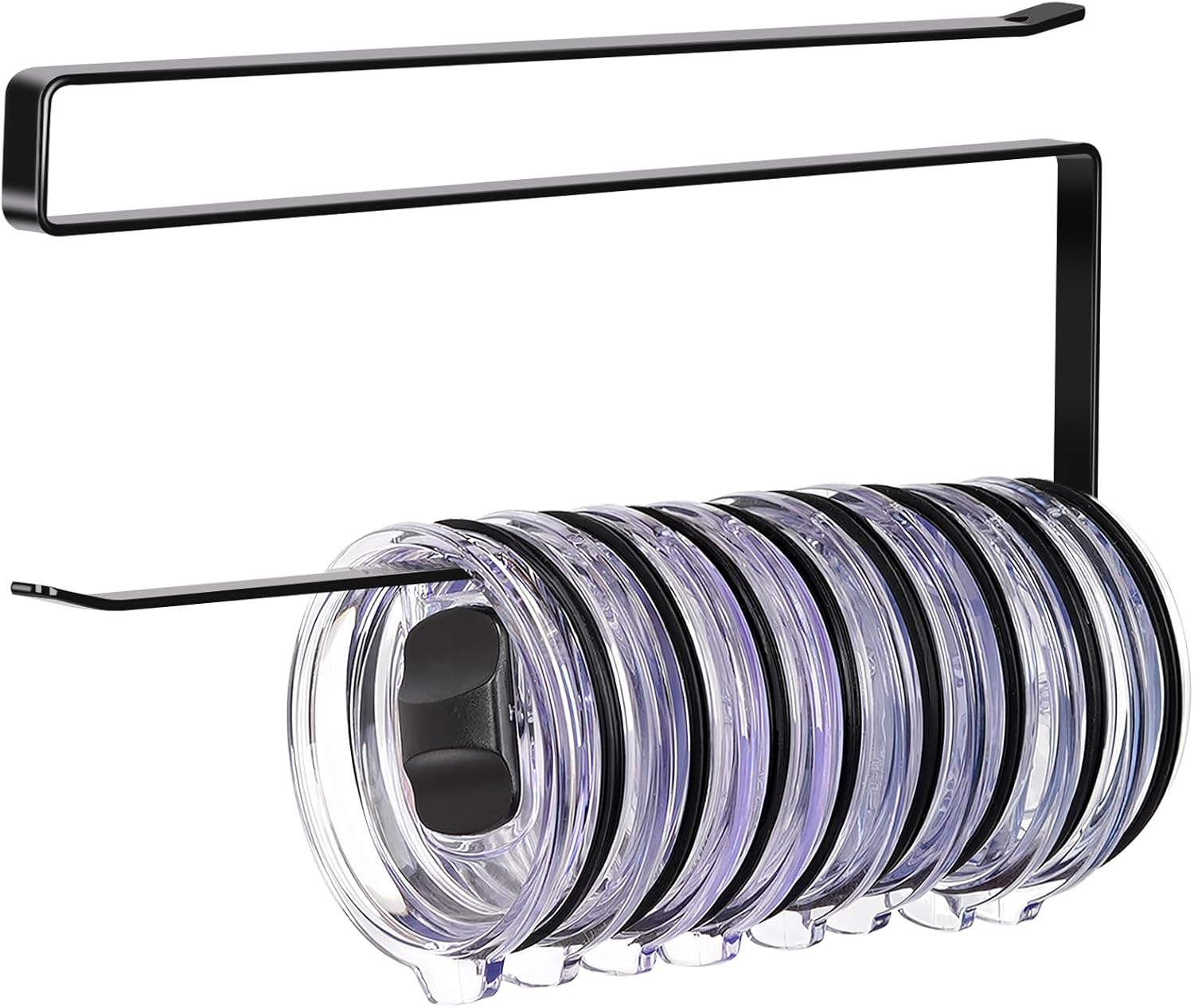 Tumbler Lid Organizer, Horizontal Tumbler Lid Storage Hook Up to 10 Li