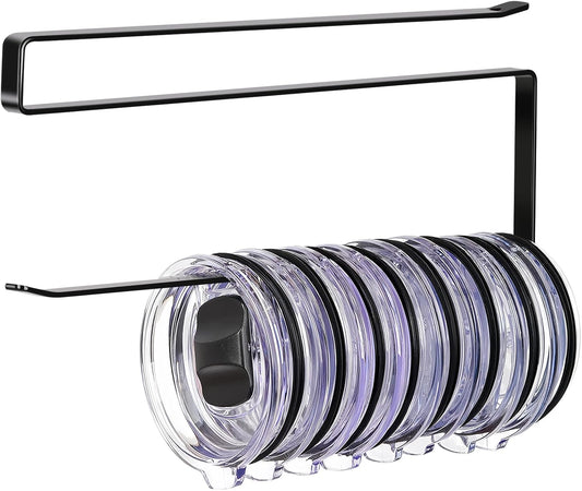 Tumbler Lid Organizer, Horizontal Tumbler Lid Storage Hook Up to 10 Li