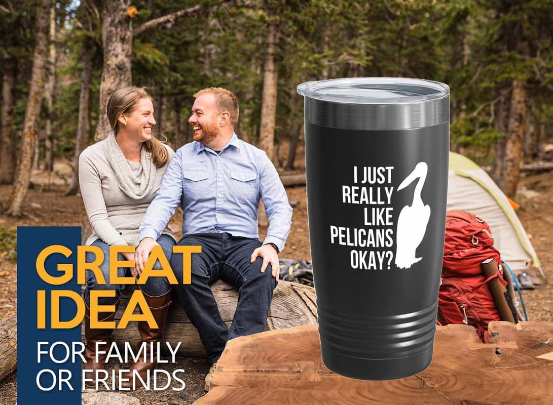 Birding Black Edition Viking Tumbler 20oz - Really like Pelicans - Bir