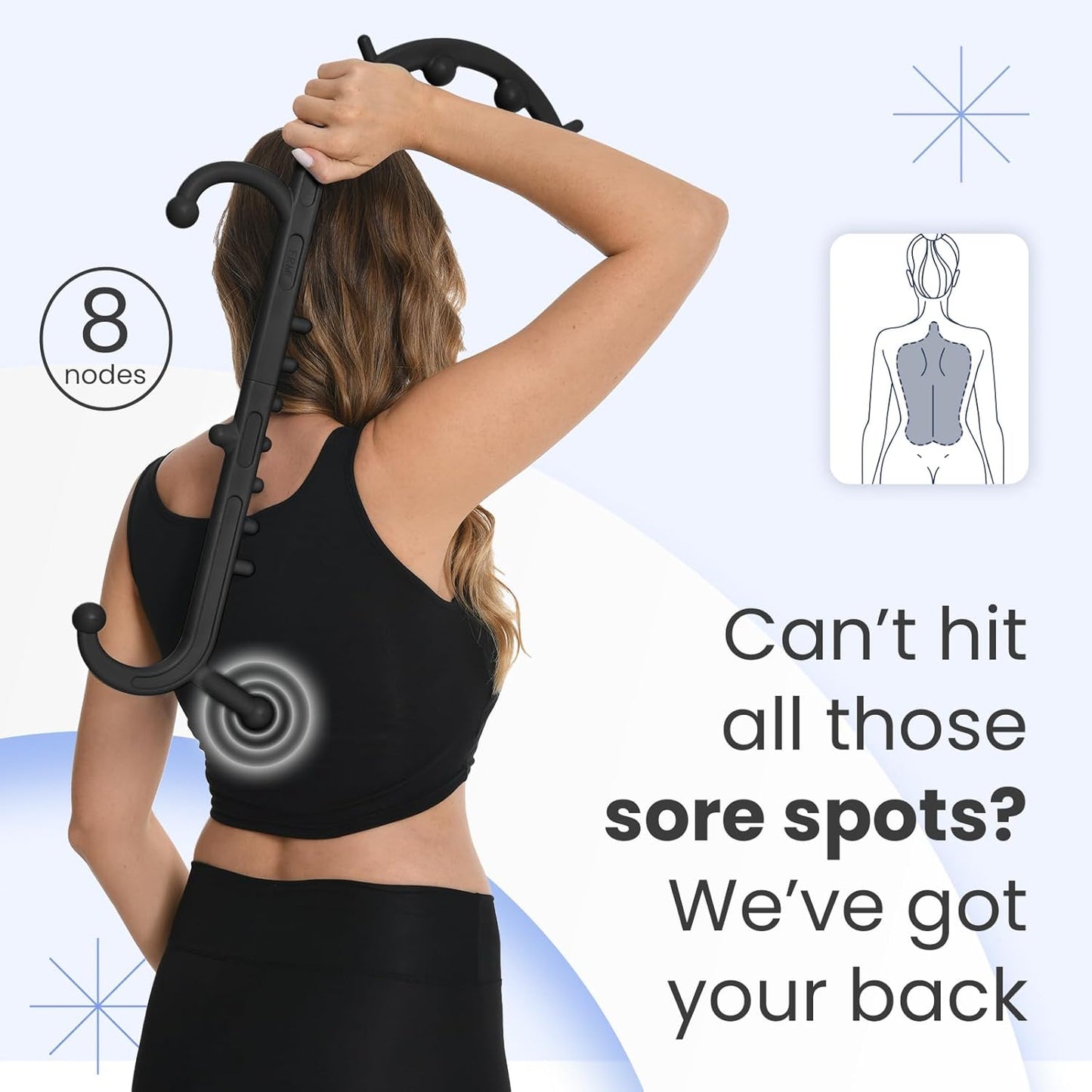 Deep Tissue Back & Neck Massager - Back Massager Stick for Pain Relief