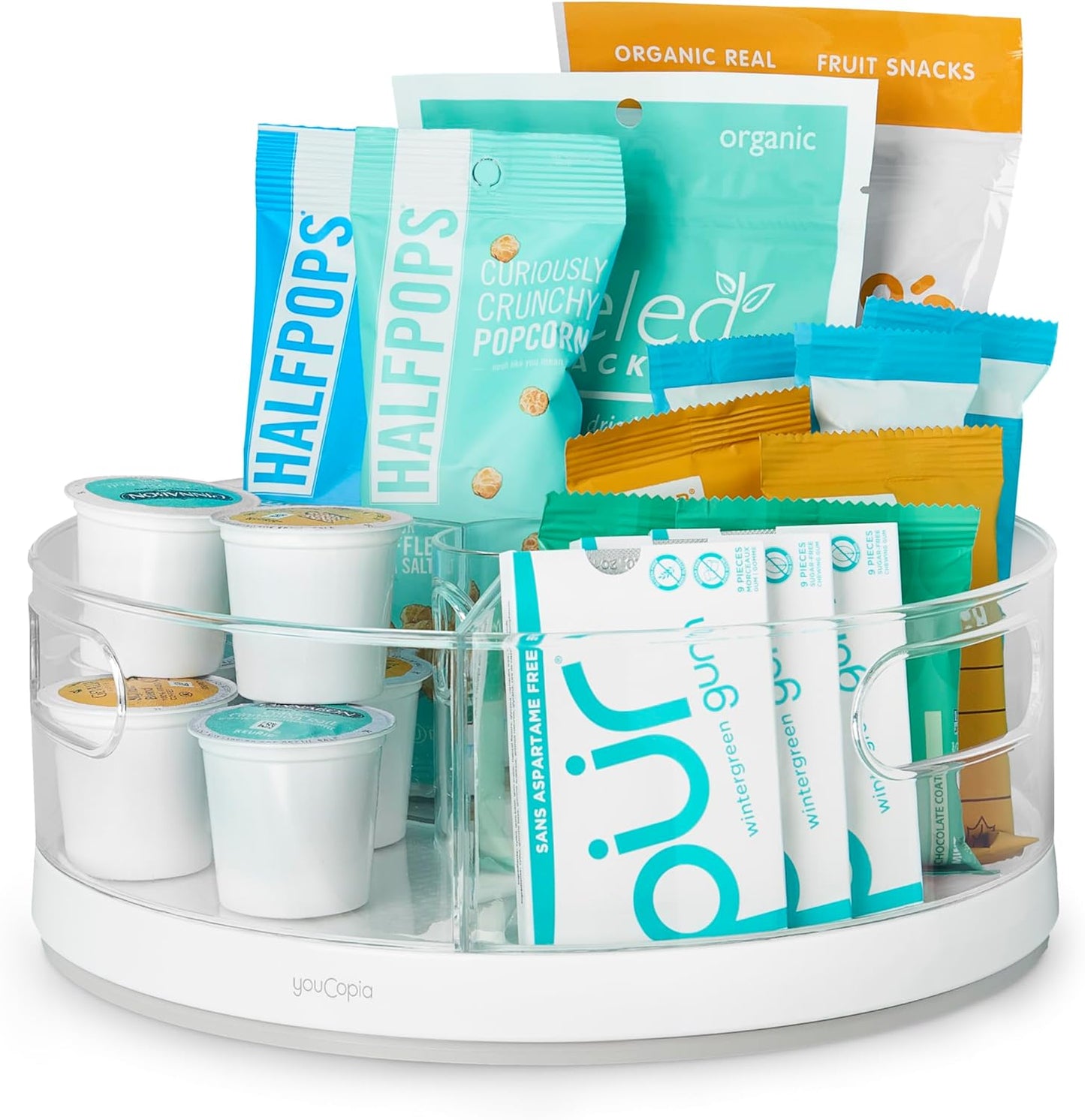YouCopia Crazy Susan Lazy Susan Organizer, 3 BPA-Free Removable Clear 