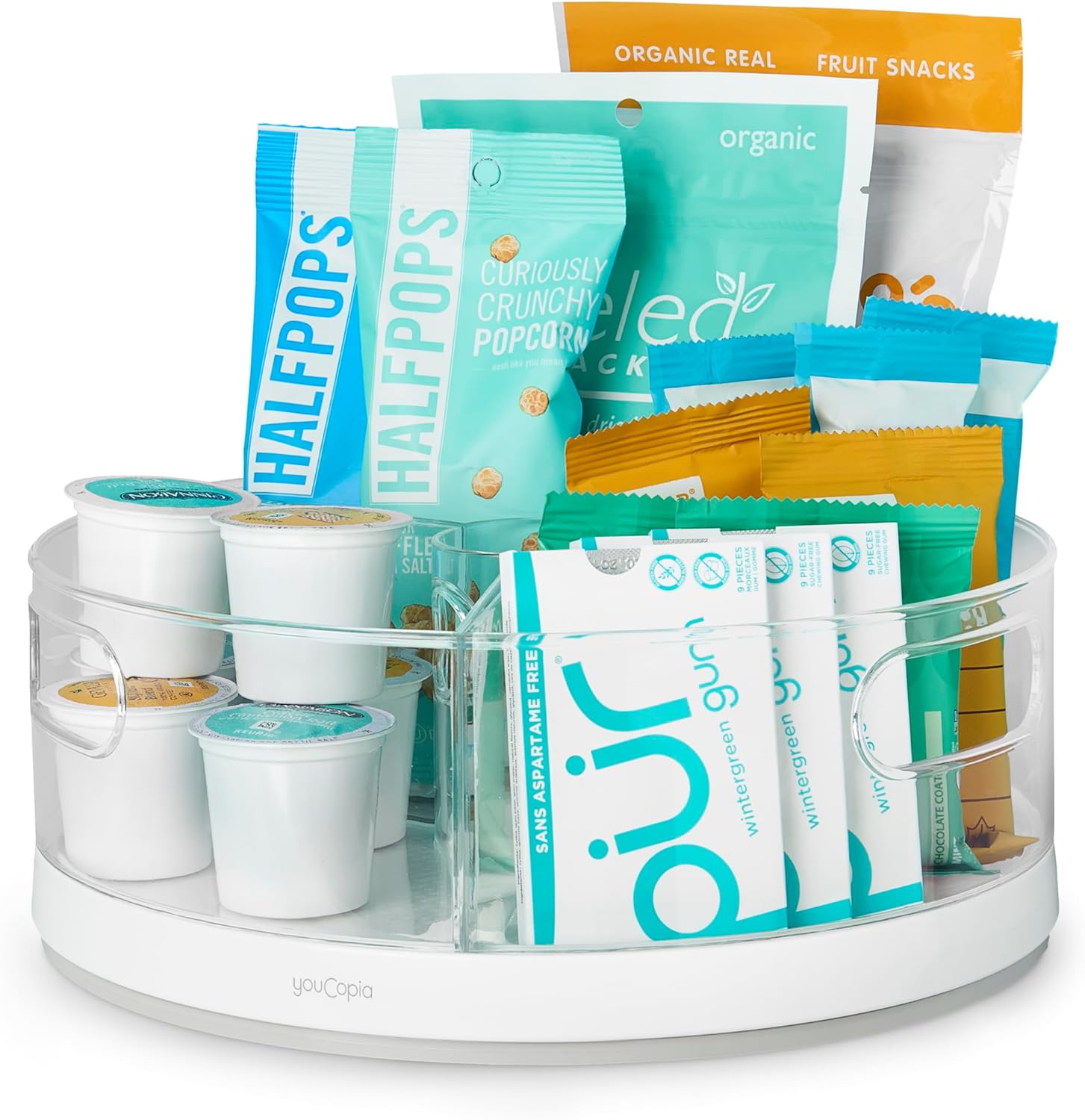 YouCopia Crazy Susan Lazy Susan Organizer, 3 BPA-Free Removable Clear 