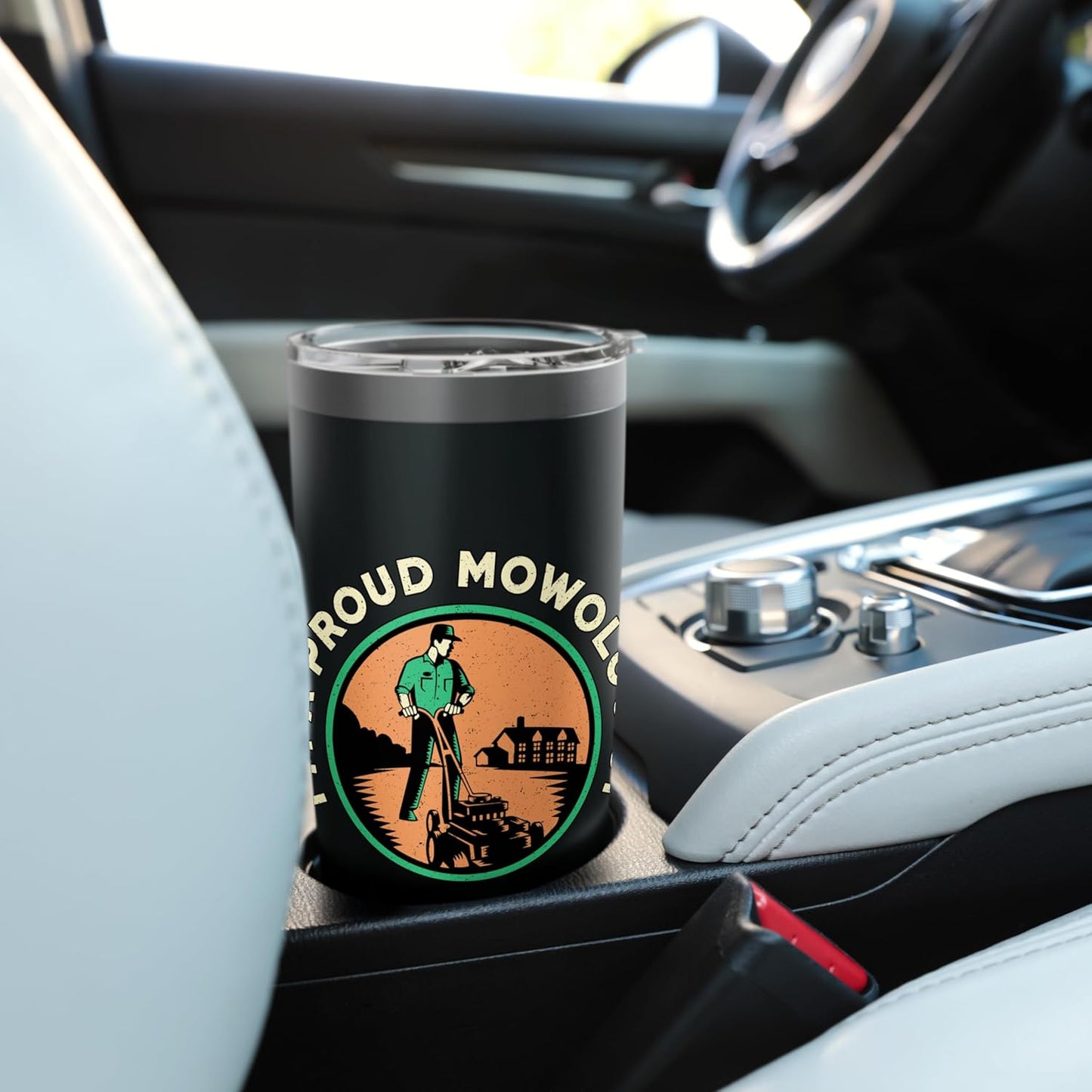 I'm A Proud Mowologist Mower Garden Care Retro Lawn Mowing Stainless Steel Insulated Tumbler