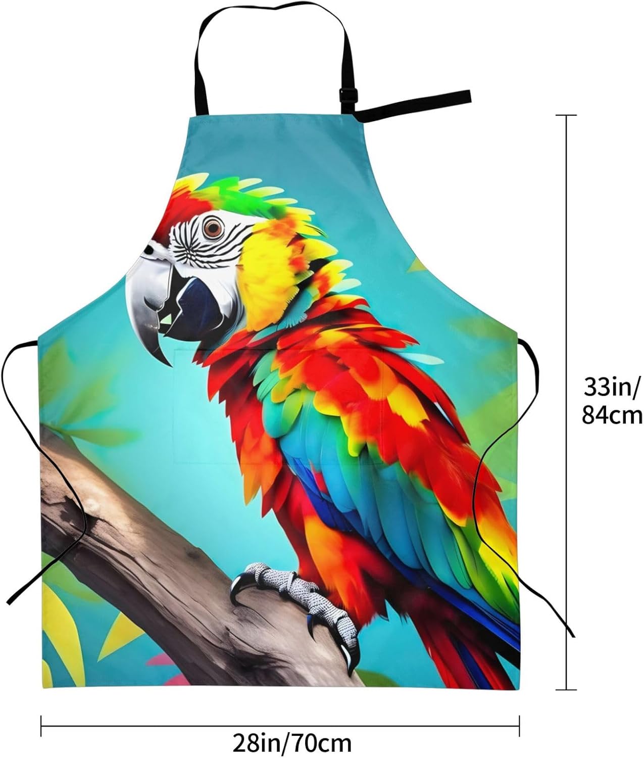 Parrots On Tree print Waterproof apron with pocket adjustable cooking apron for adult kitchen bibs to bake