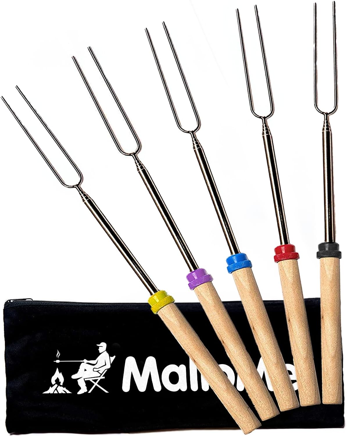 MalloMe Smores Sticks for Fire Pit Long - Marshmallow Roasting Sticks 