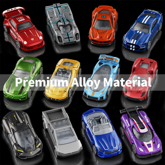 1:64 Scale Die-Cast Metal Toy Cars 12-Pack Vehicles Set, Includes Pick
