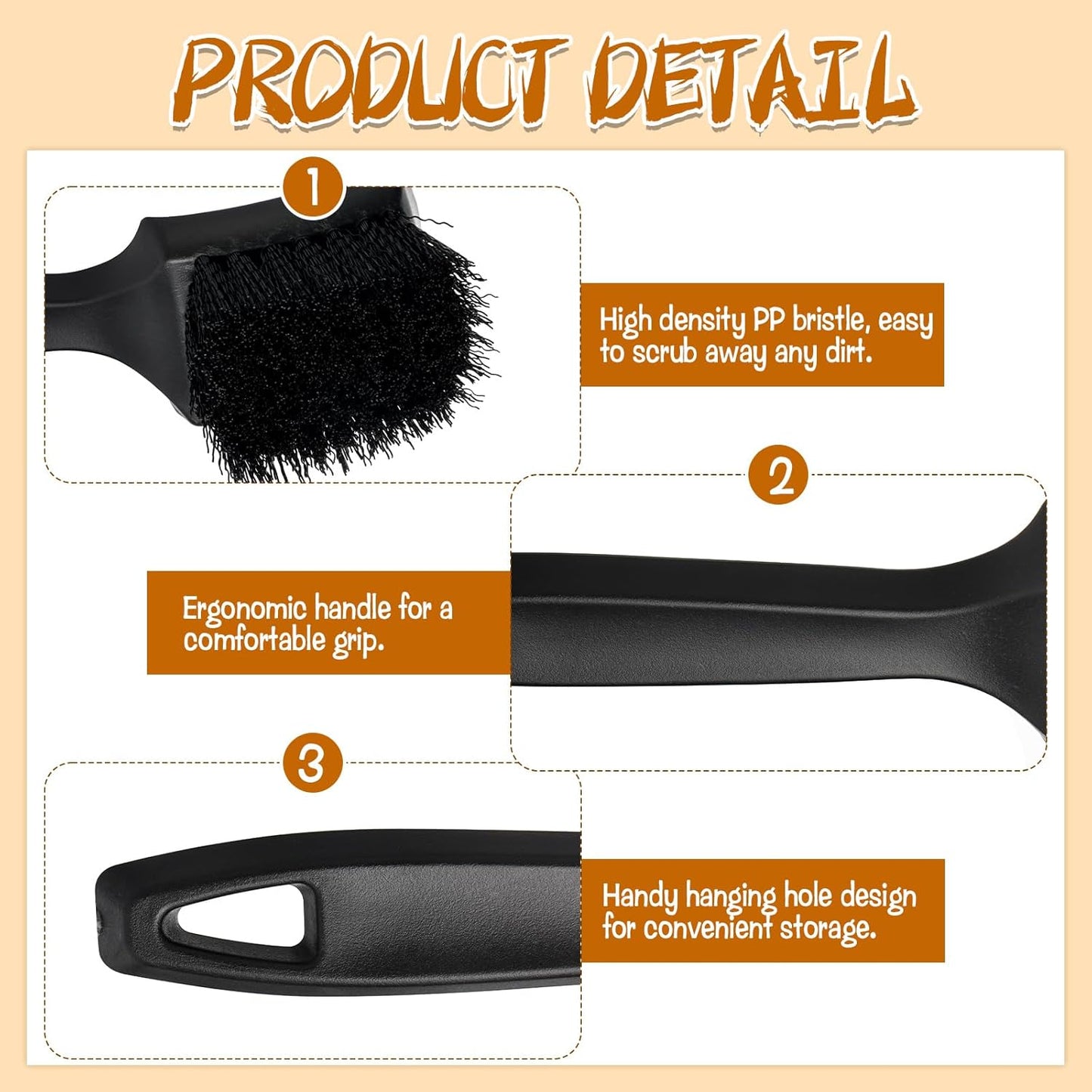 2 Pcs Brush for Bird Baths Black Hard Bristle Cleaning Brush with Ergonomic Handle Utility Bird Bath Cleaner for Bird Feeder Bath Accessories Fountain Outdoor Cleaning