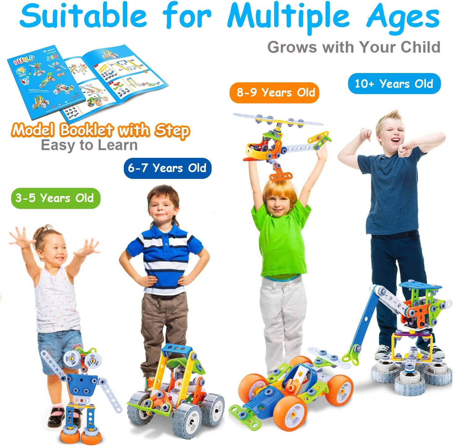 10 in 1 STEM Toys for 4 5 6 7 8+ Year Old Boy Girl Birthday Gifts Buil