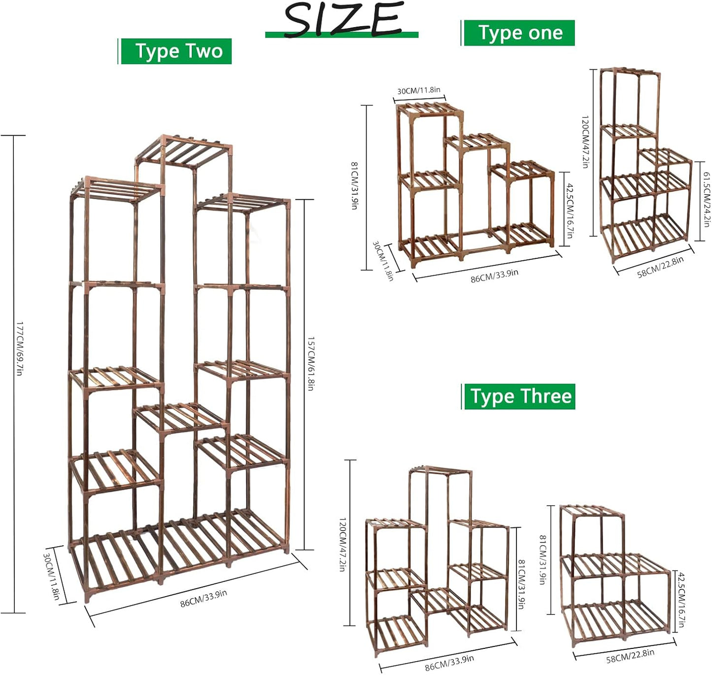 XXXFLOWER Plant Stand Indoor Outdoor 13 Tiers Wood Plant Shelf for Mul