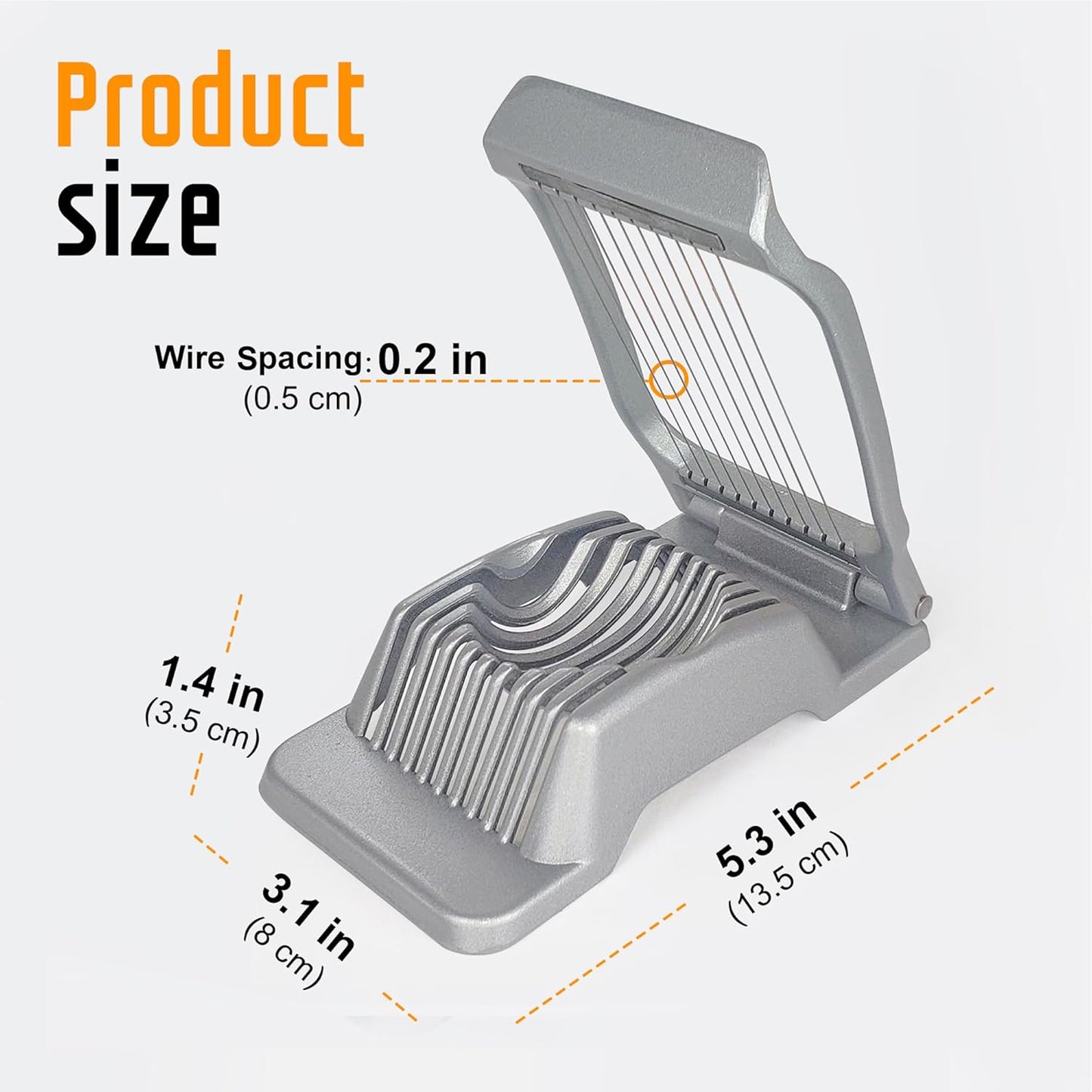 Yuzxaun Egg Slicer for Hard Boiled Eggs, Stainless Steel Wire, Heavy Duty Aluminium Egg Cutter Dishwasher Safe for Egg Strawberry Soft Fruit, Sliver