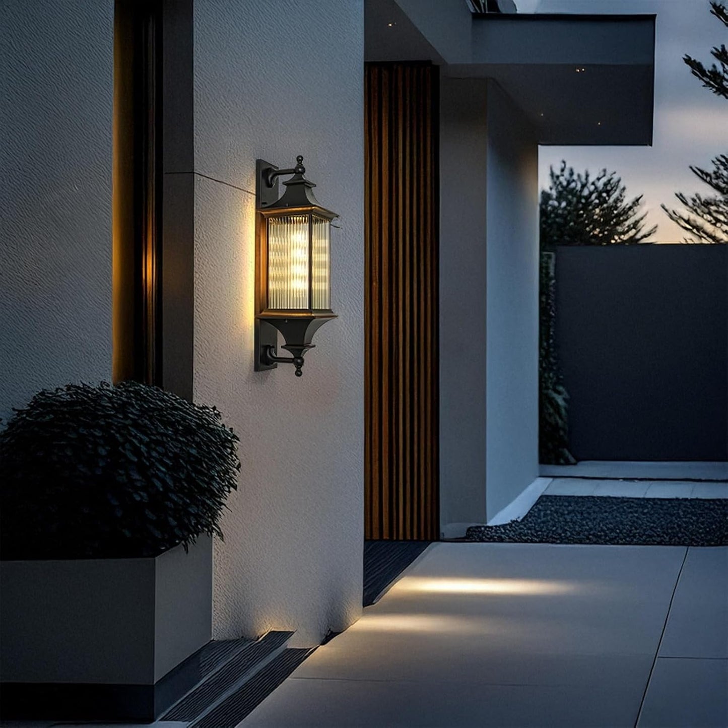 Solar Outdoor Wall Sconce Vintage Exterior Wall Lamp Glass Wall Lantern Waterproof Aluminum Outdoor Wall Light Wall Mounted Porch Light Fixture for Patio Garden Entryway Yard Cottage