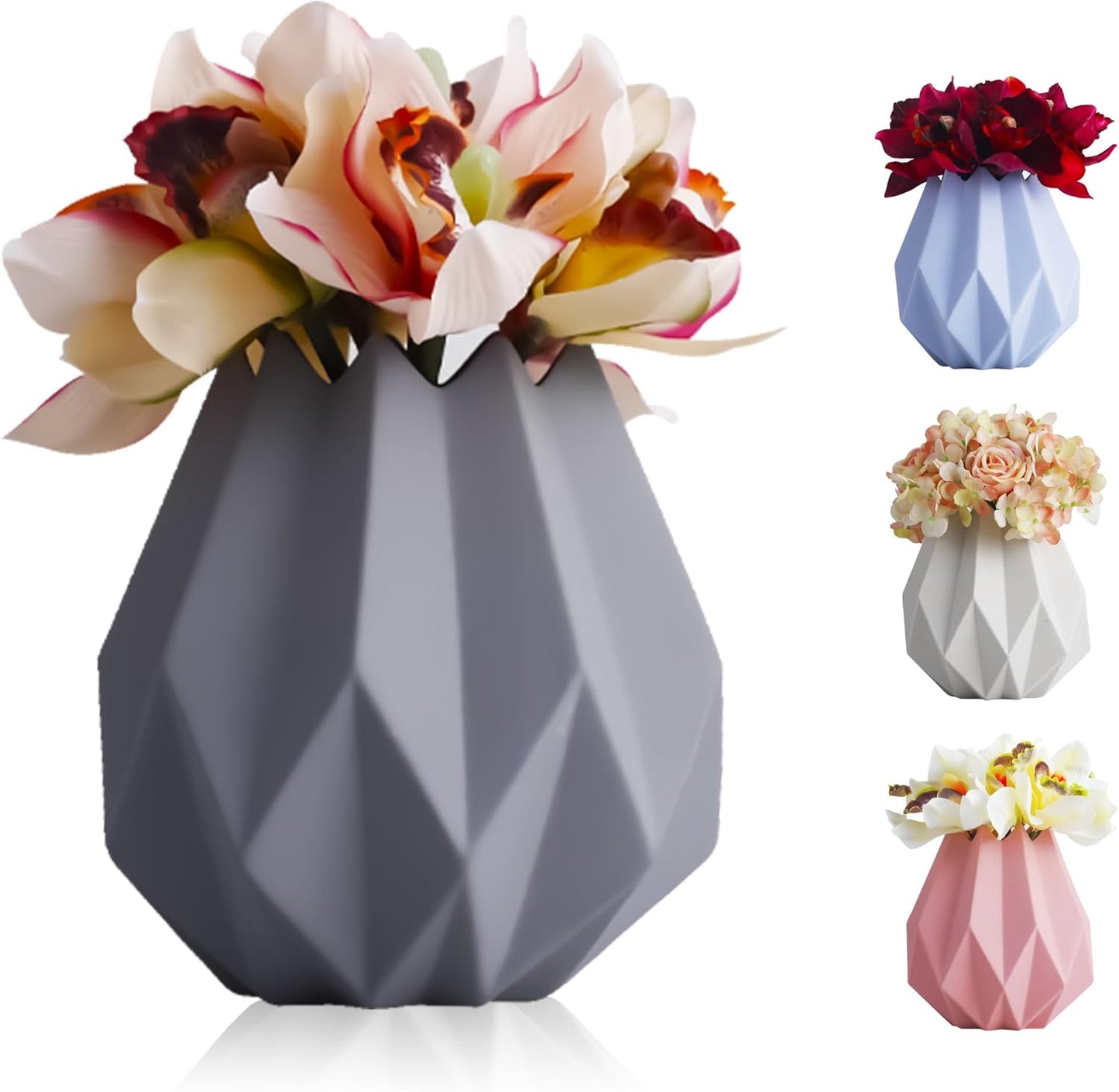 Ceramic Flower Pots Indoor Plant Pots Small Flower Pots ceramic modern vase (Grey)