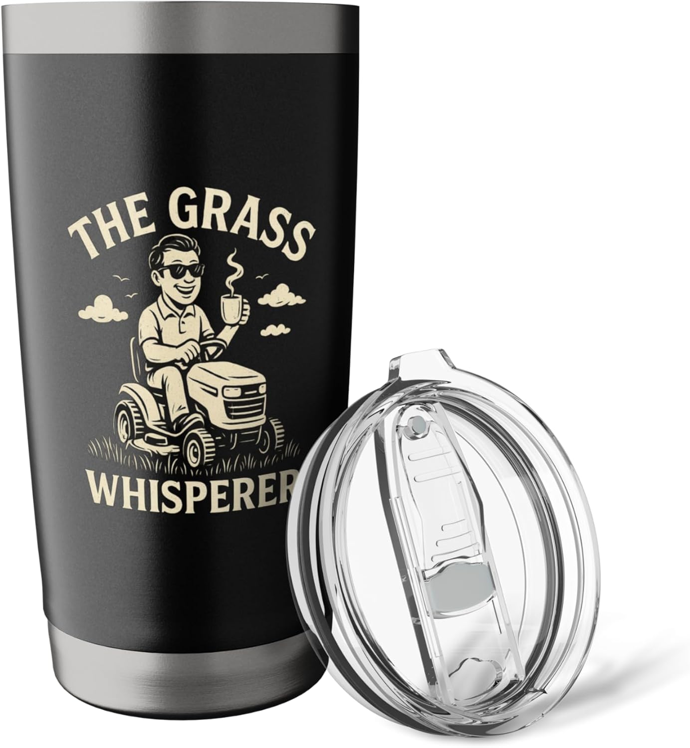 The Grass Whisperer Lawn Mowing Humor Stainless Steel Insulated Tumbler