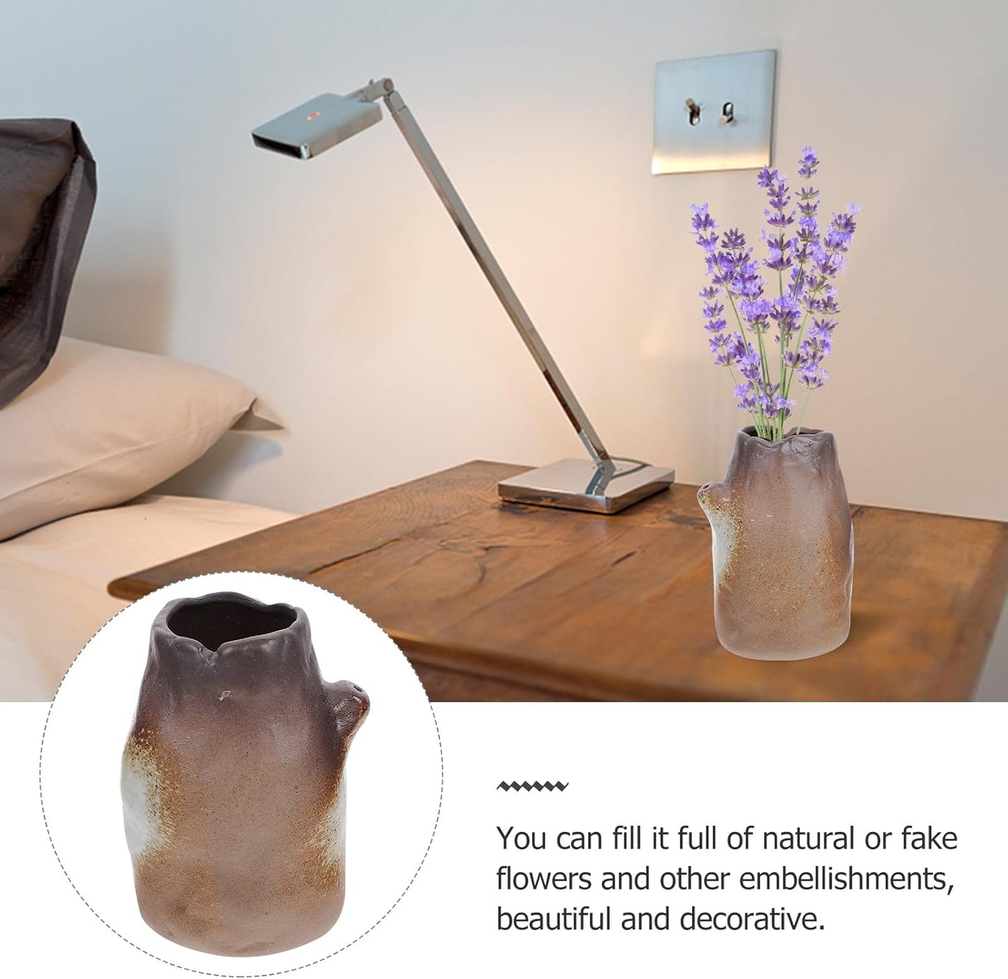 Milisten Ceramic Flower Pot Vintage Stoneware Vase for Desktop Hydrang