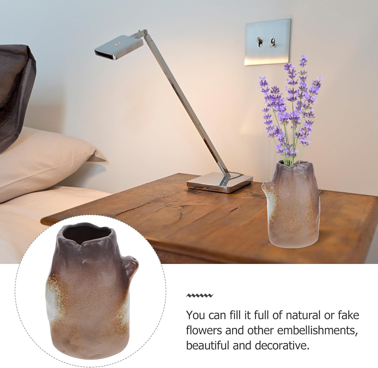 Milisten Ceramic Flower Pot Vintage Stoneware Vase for Desktop Hydrang