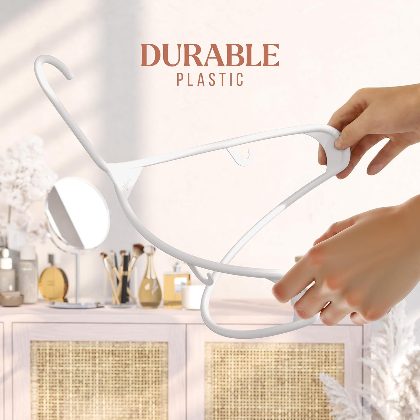 Plastic Hangers 50 Pack White - Clothes Hangers - Makes The Perfect Co