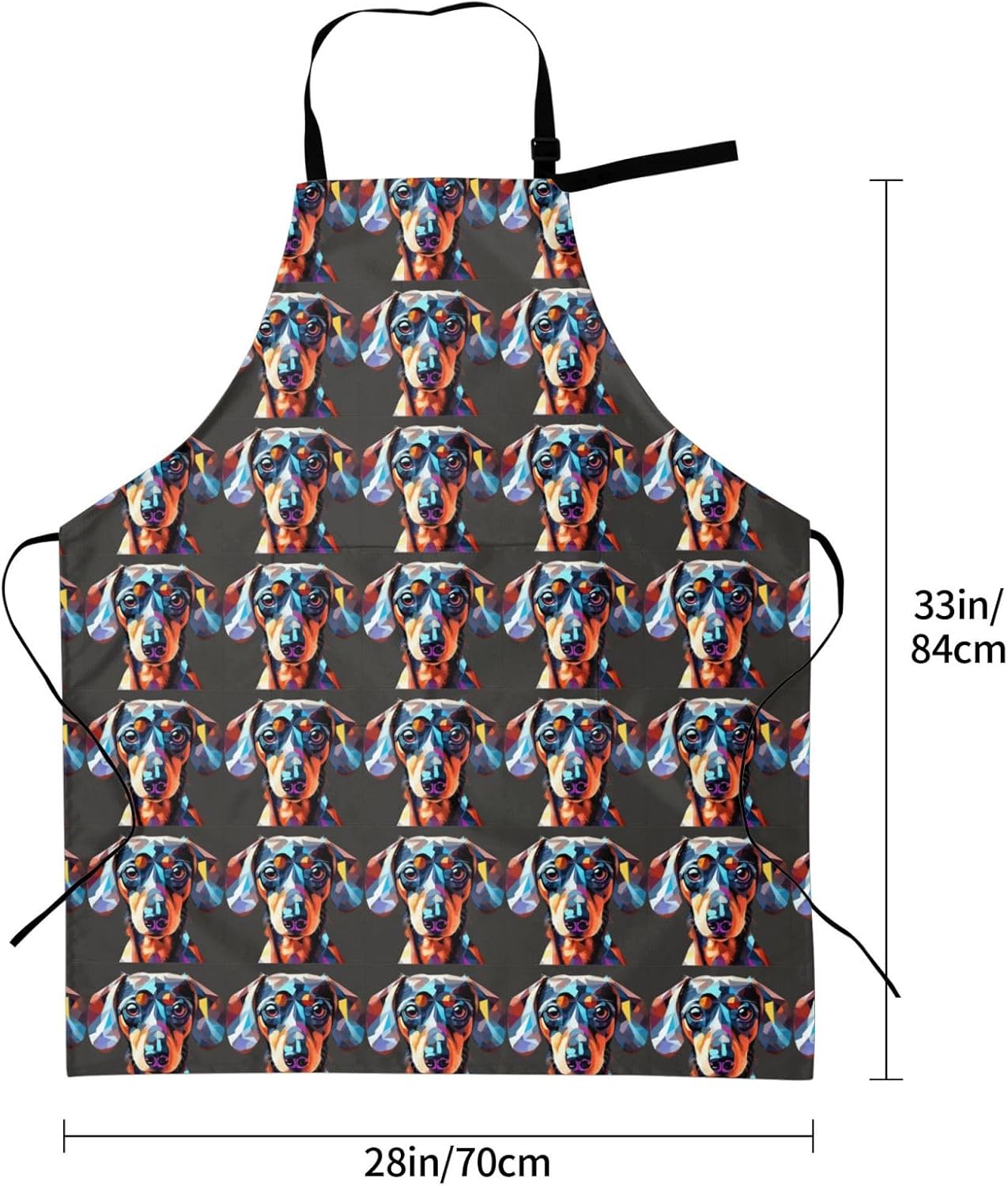 YANYU Cute Puppy Dog Print 28x33 In Kitchen Apron Stylish Chef Apron with Pockets for Cooking Baking Painting