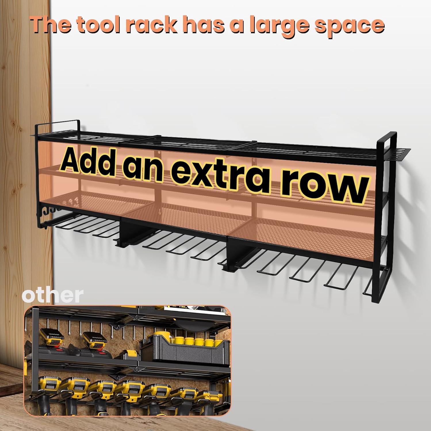 SINTIKI 49'' Large Power Tool Organizer Wall Mount, 4 Layer Tool Stora