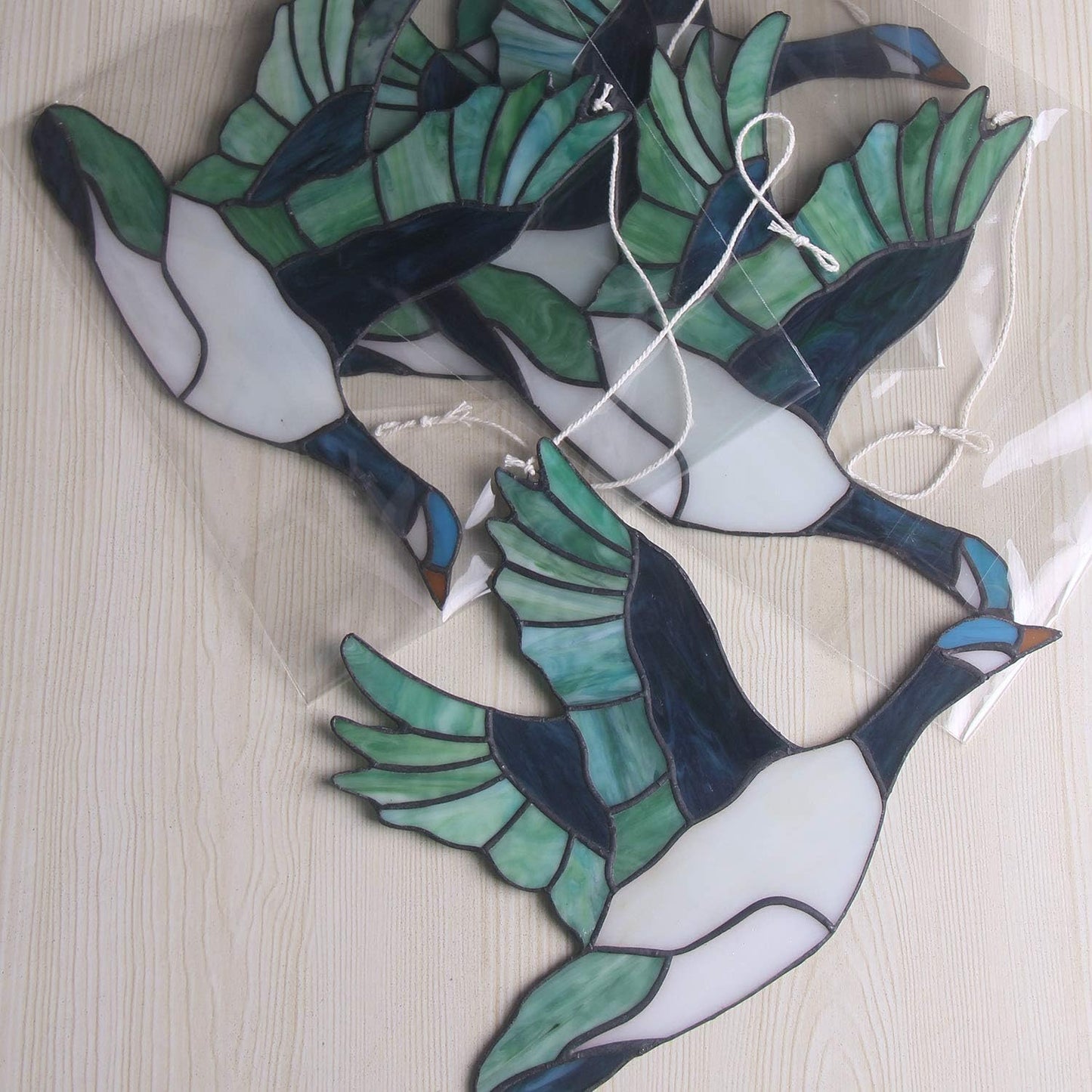 A Colorful One Hanging On The Window Wild Duck Stained Glass Suncatcher Home Decor1