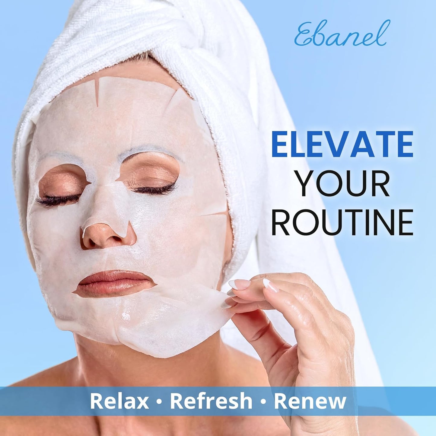 Ebanel 20 Pack Collagen Face Mask with Hyaluronic Acid, Vitamin C, Pep