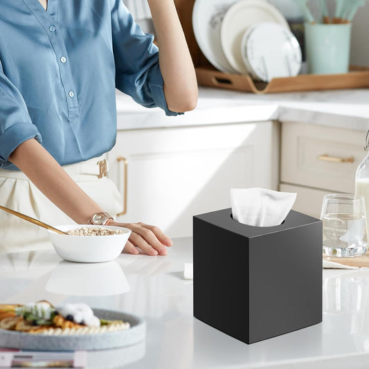 Tissue Box Cover, Square Modern Facial Acrylic Tissue Holder Napkin Di