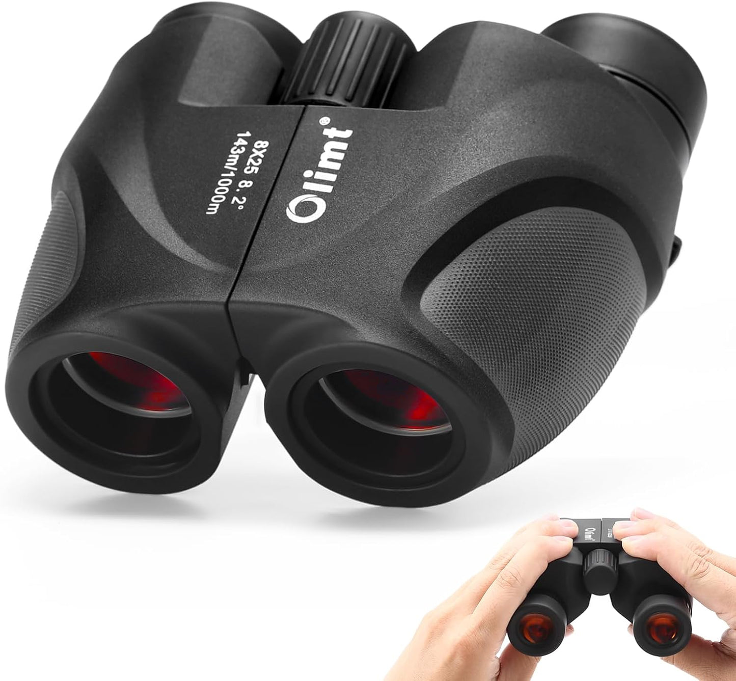 8x25 Compact Binoculars, 8X Small Mini Pocket Portable Size 8.2° Wide Angle View Lightweight 21mm Large Eyepiece ED Lens for Adults Youth Travel Hiking Cruise Safari Birding Sports Wildlife Viewing