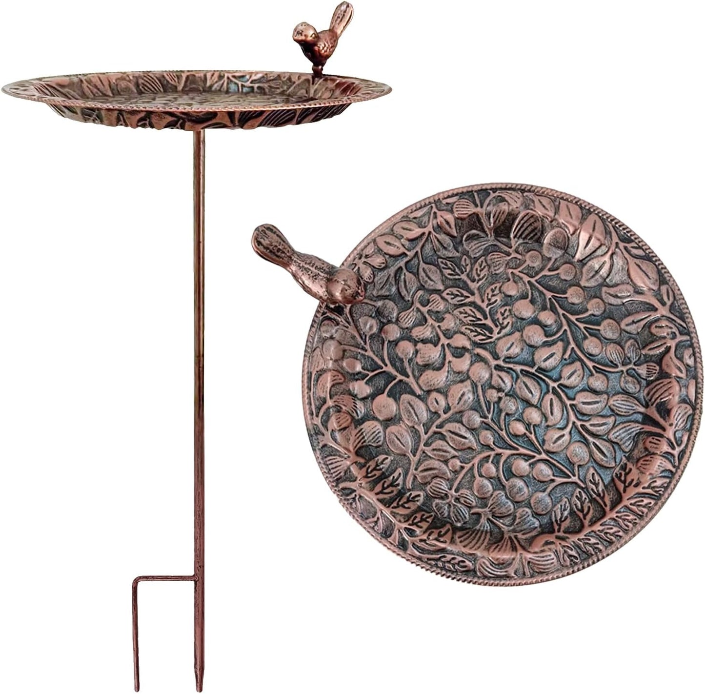 Elegant Outdoor Garden Bird Feeder With Rust Resistant Iron Design Winterproof Watering Station Suitable For Wild Birds Outdoor Bird Bath For Garden