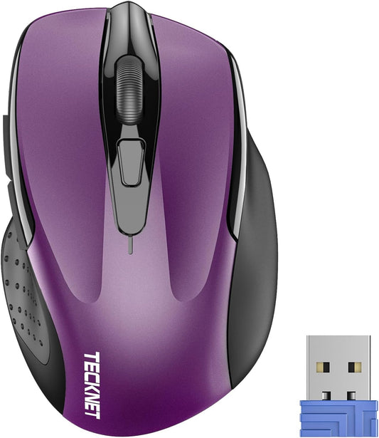 TECKNET Wireless Mouse, 2.4G Ergonomic Optical Mouse, Computer Mouse f