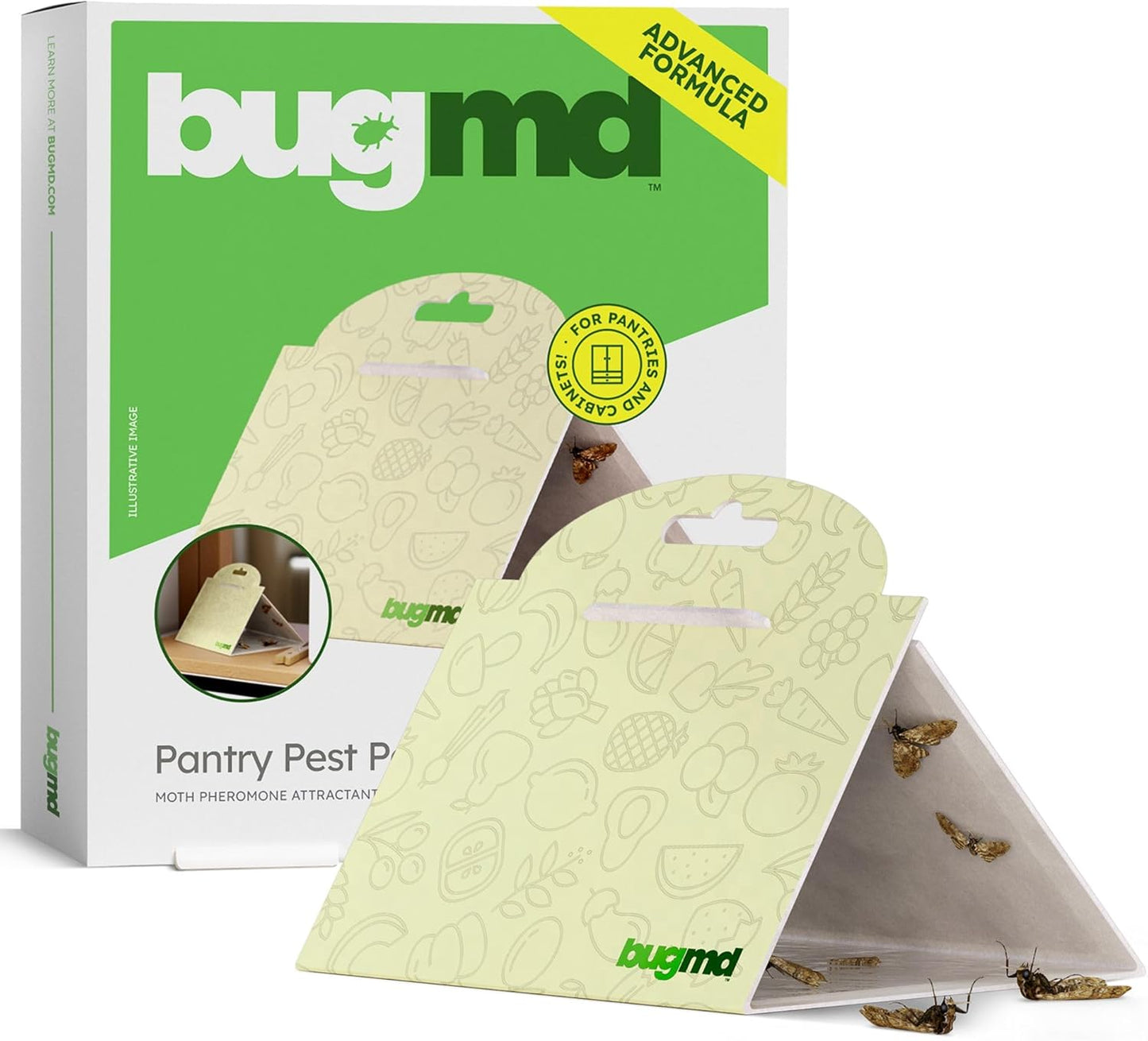 BugMD Pantry Moth Traps (6-Pack) – Pheromone-Based Sticky Glue Traps, 