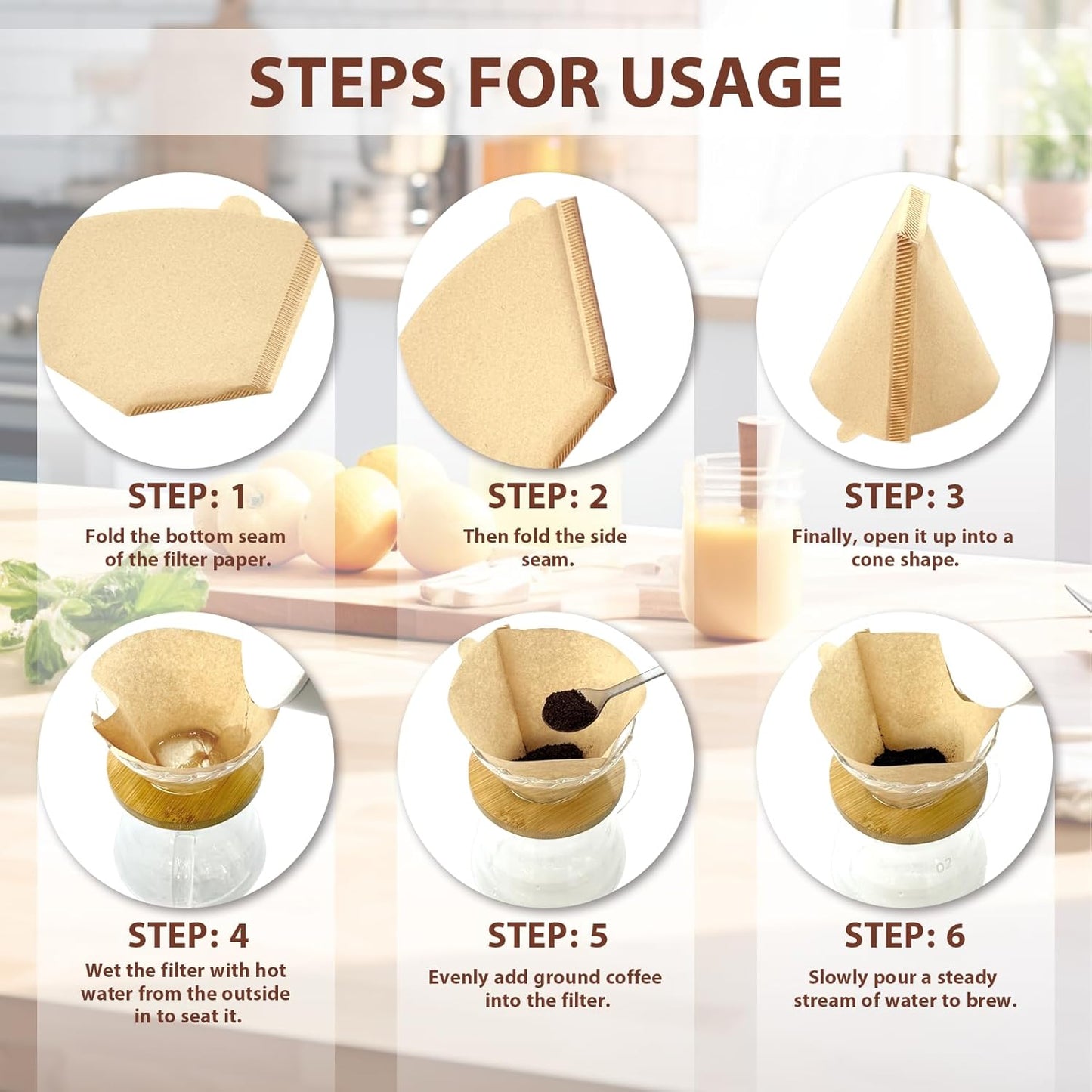 200 Count Coffee Filters #4, Disposable Cone Coffee Filters 8-12 Cup, 