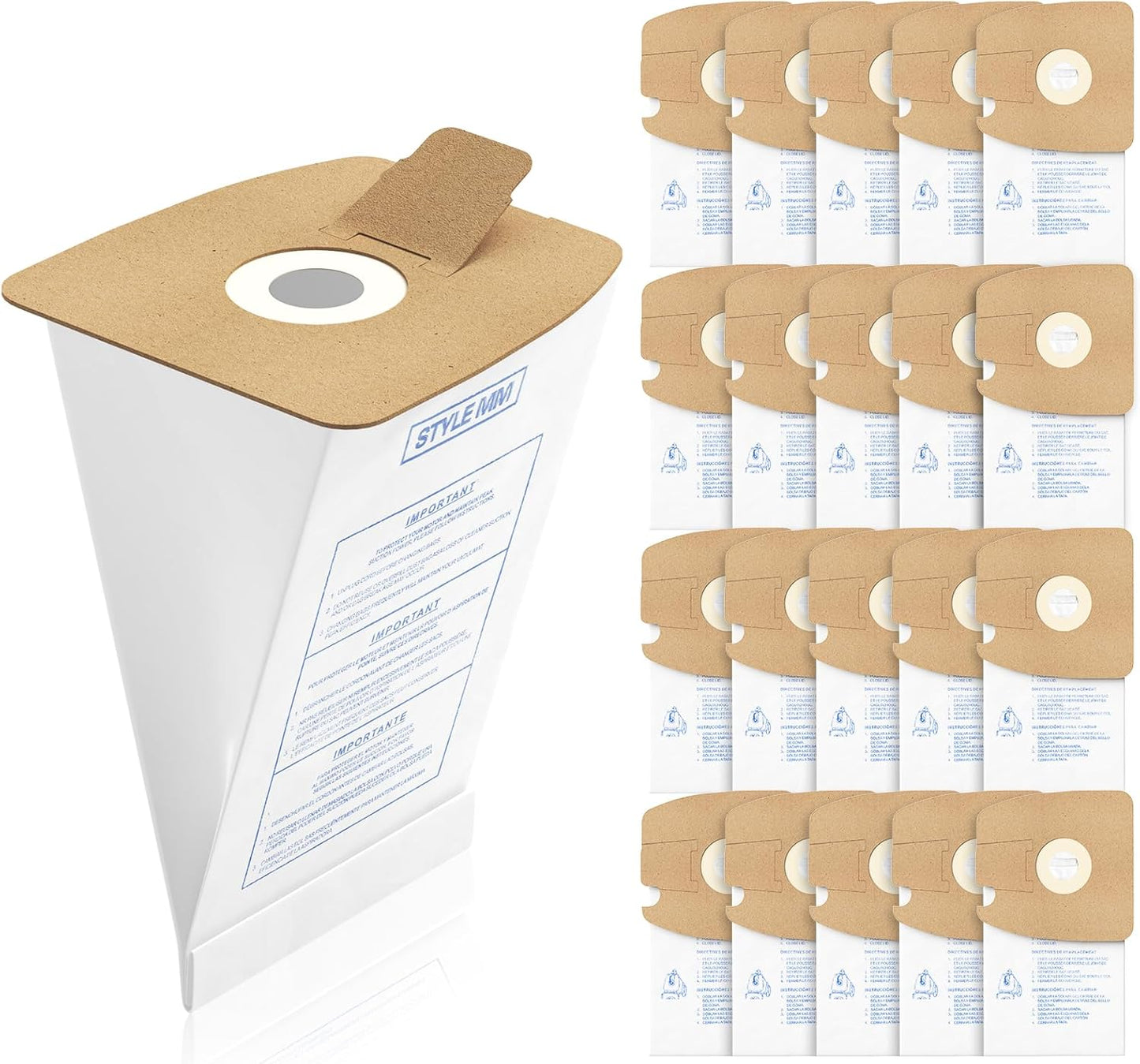 20 Pack Style MM Vacuum Bags Compatible with Eureka Style MM Eureka Mi