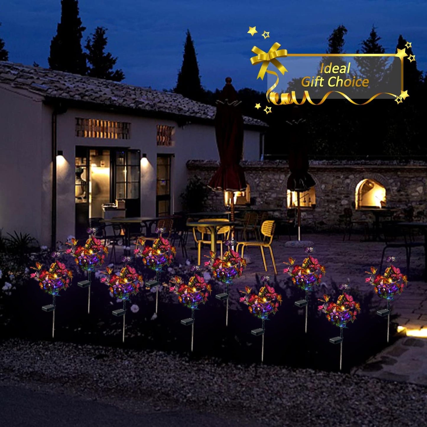 Solar Lights Outdoor Garden Decorative Solar Stake with 2 Pack Decor Powered Waterproof for Garden Yard Pathway