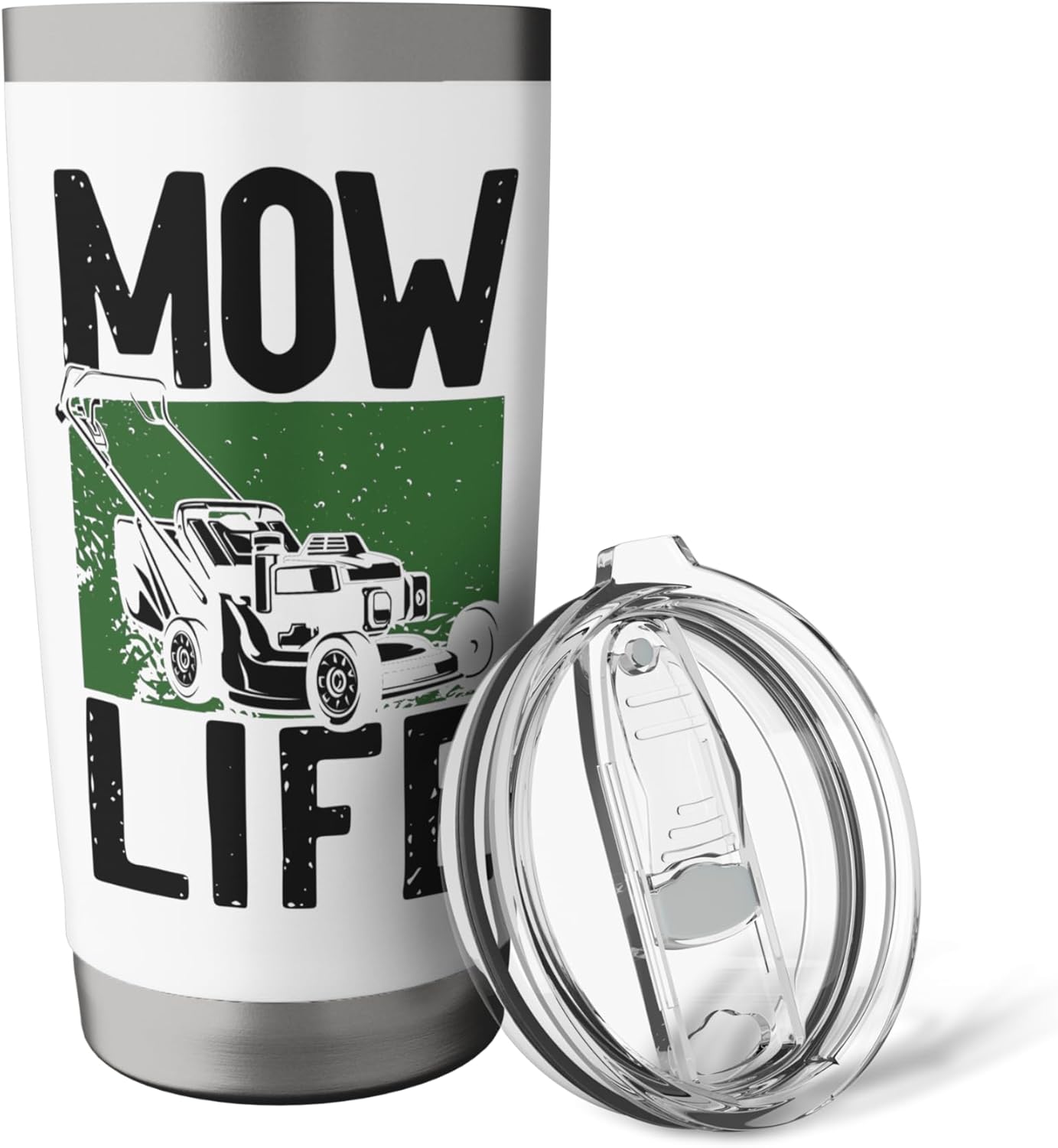 Lawn Mower Mowing Dad Father Landscaper Mow Life Stainless Steel Insulated Tumbler