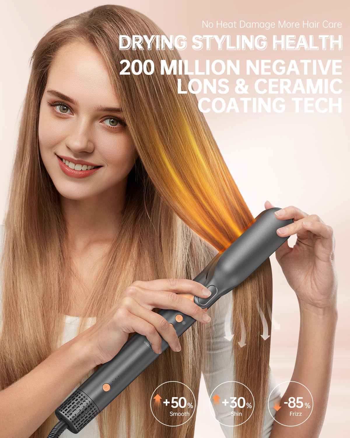 Hair Dryer Brush Air Styler: Dual Voltage 7 in 1 Ionic Multi Styling T