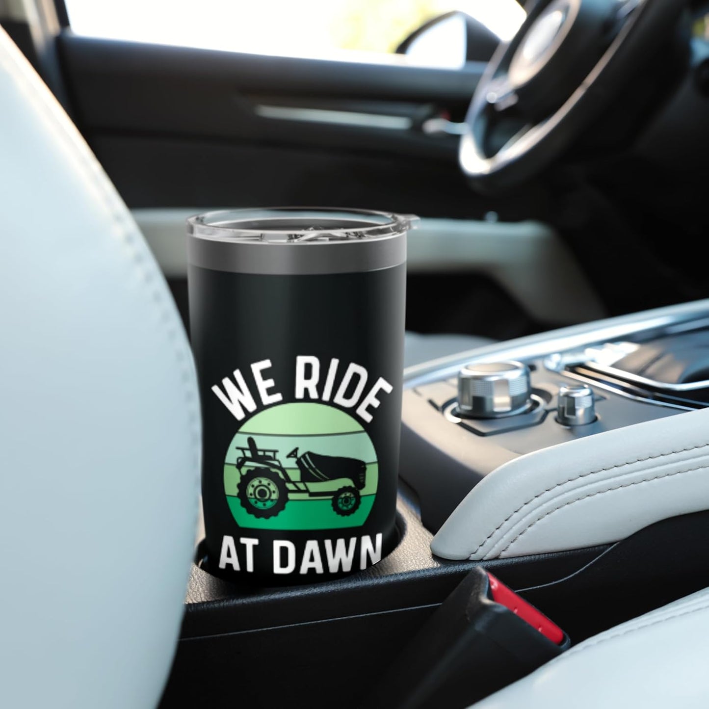 We Ride At Dawn Lawnmower Father Lawn Mowing Dad Yard Care Stainless Steel Insulated Tumbler