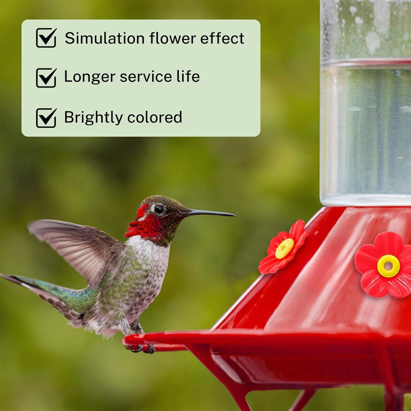 16 Sets Replacement Flowers for Hummingbird Feeder Parts with 2pcs Hum