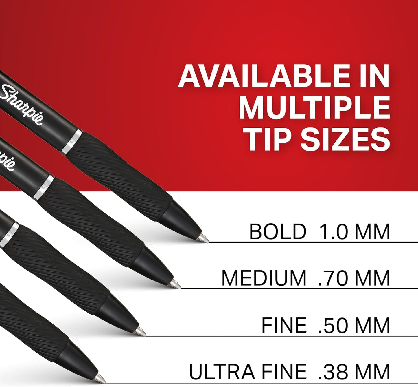 Sharpie S-Gel Gel Pens, Black Barrel, Medium Point (0.7mm), Black Gel 