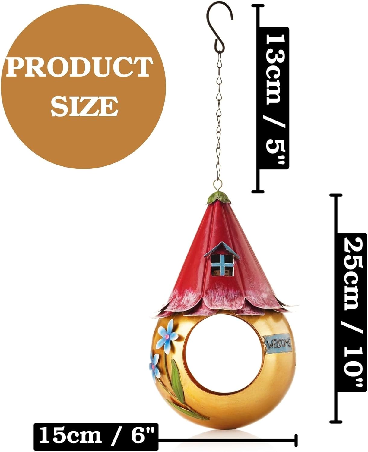 Muldale Solar Bird Feeder - Light Up Hanging Bird Feeders - Cute Fairy