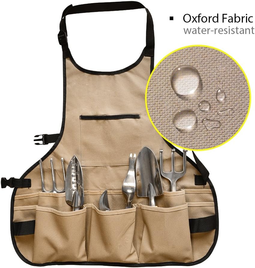 Garden Apron for Men Women with 14 Pockets, Gardening Tool Work Aprons