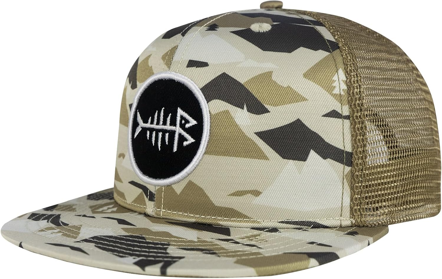 BASSDASH Flat Brim Trucker Cap Adjustable Snapback Hat Mesh Back for M