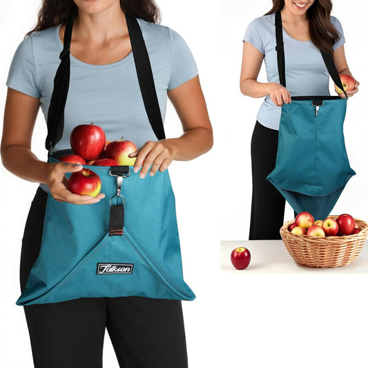 Large Fruit Picking Bag, Waterproof 600d Fruit Storage Harvest Garden Apron Pouch for Outdoor Orchard, Farm, Garden, Vegetable, Fruits