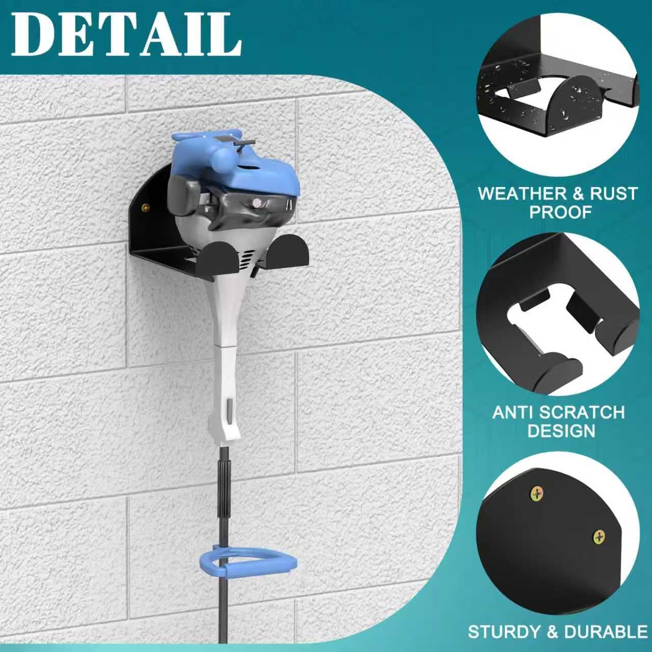 (2 Pack) Garage Organizer Trimmer Rack, Wall Mount Garden Power Tool H
