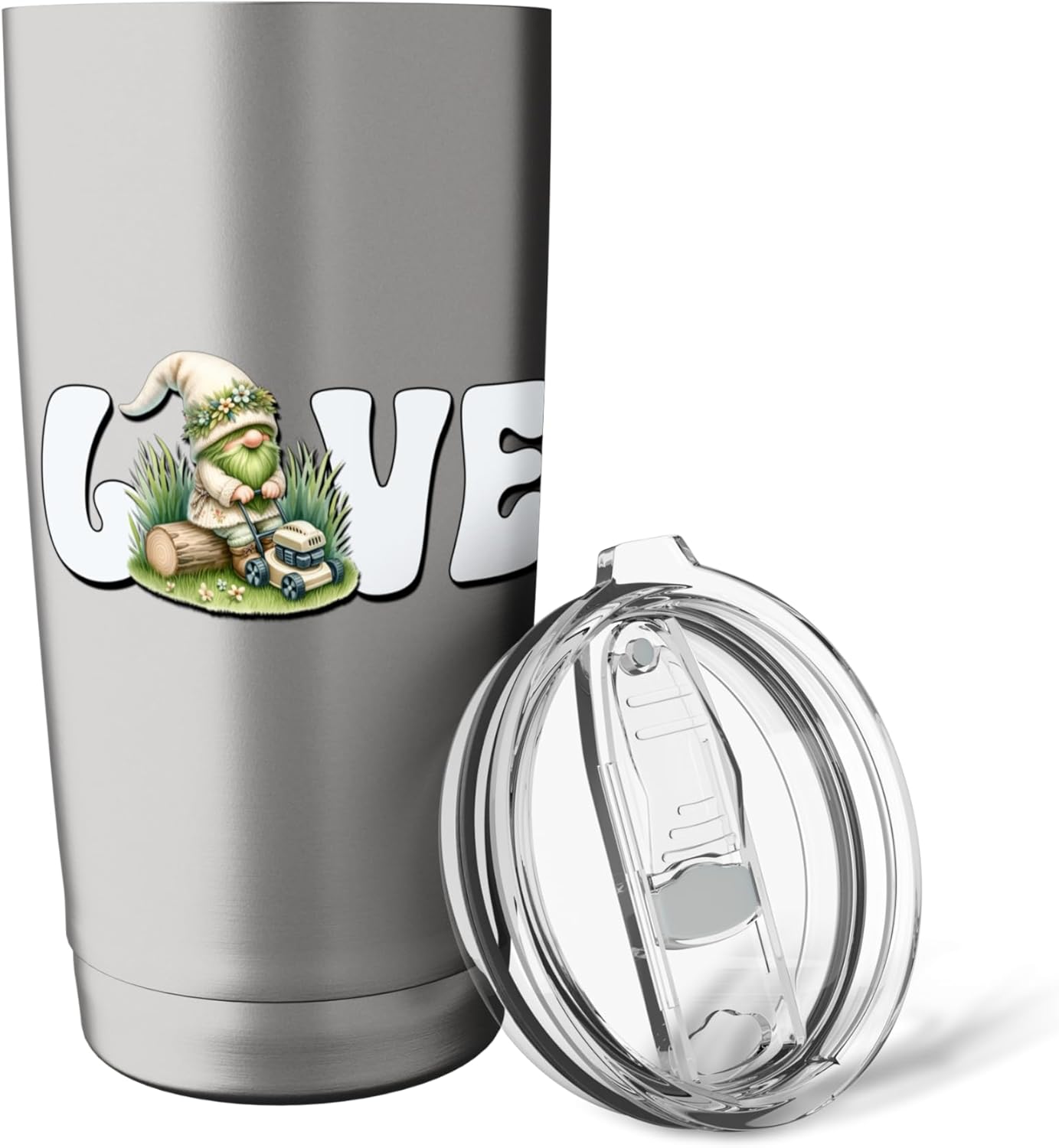 Lawn Care Dad Gnome Grandpa Love Lawn Mowing Funny Gardener Stainless Steel Insulated Tumbler