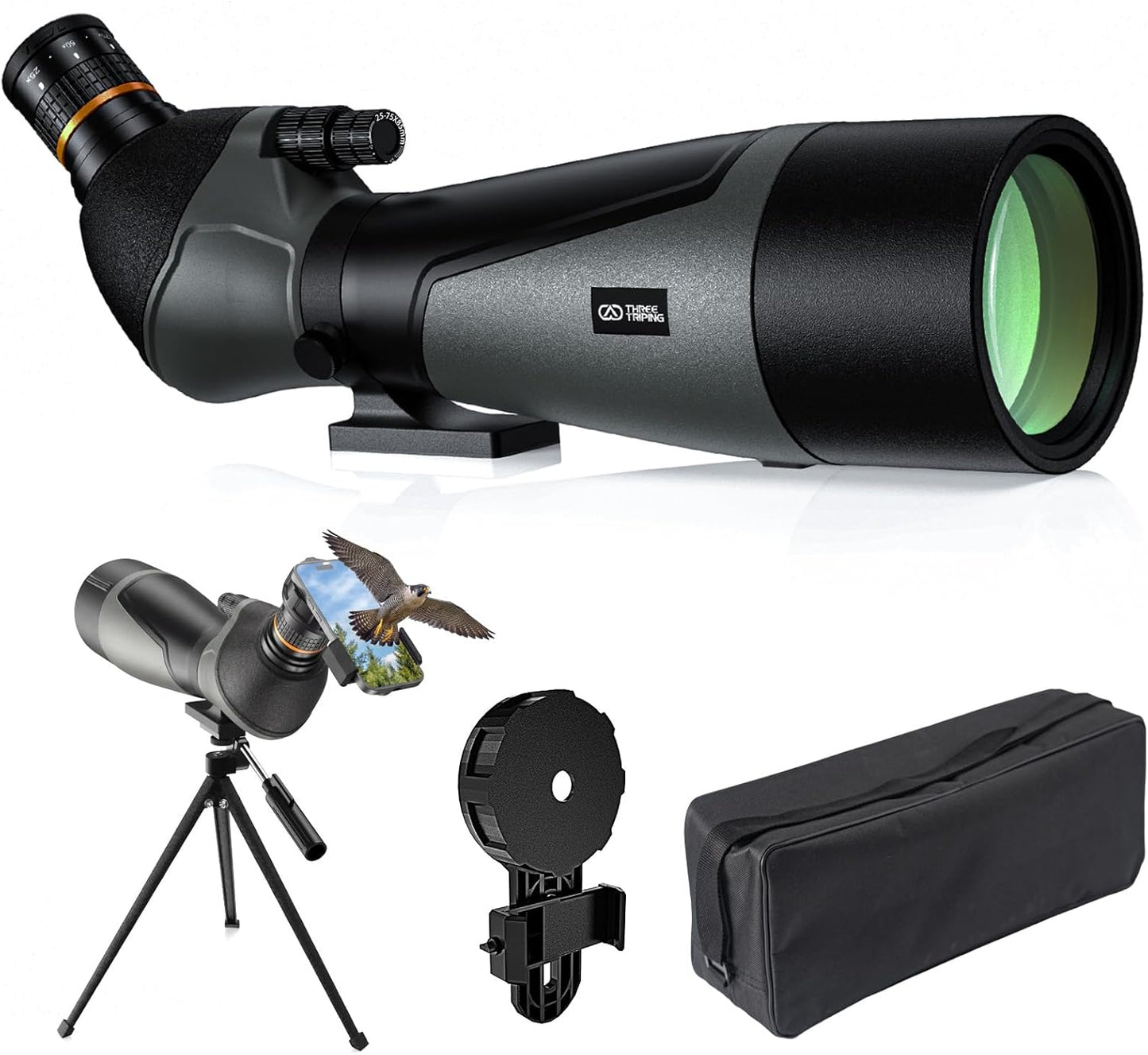 25-75x85 Spotting Scope - Spotter Scope with Tripod, Phone Adapter & C